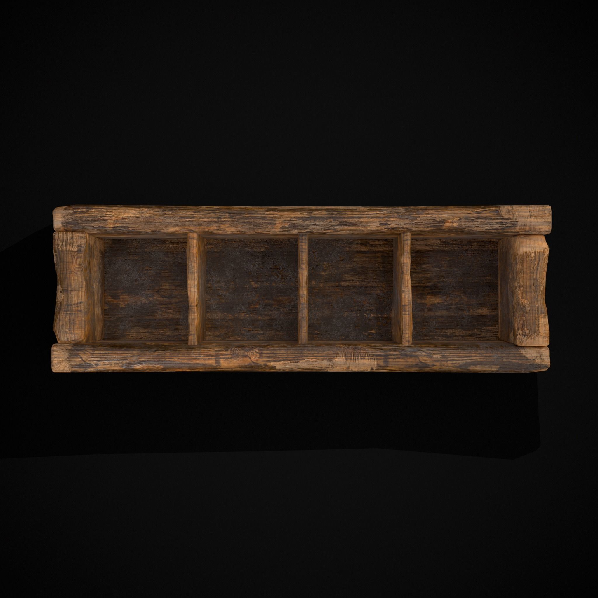 Medieval Wooden Food Separator  Low-poly 3D model_9