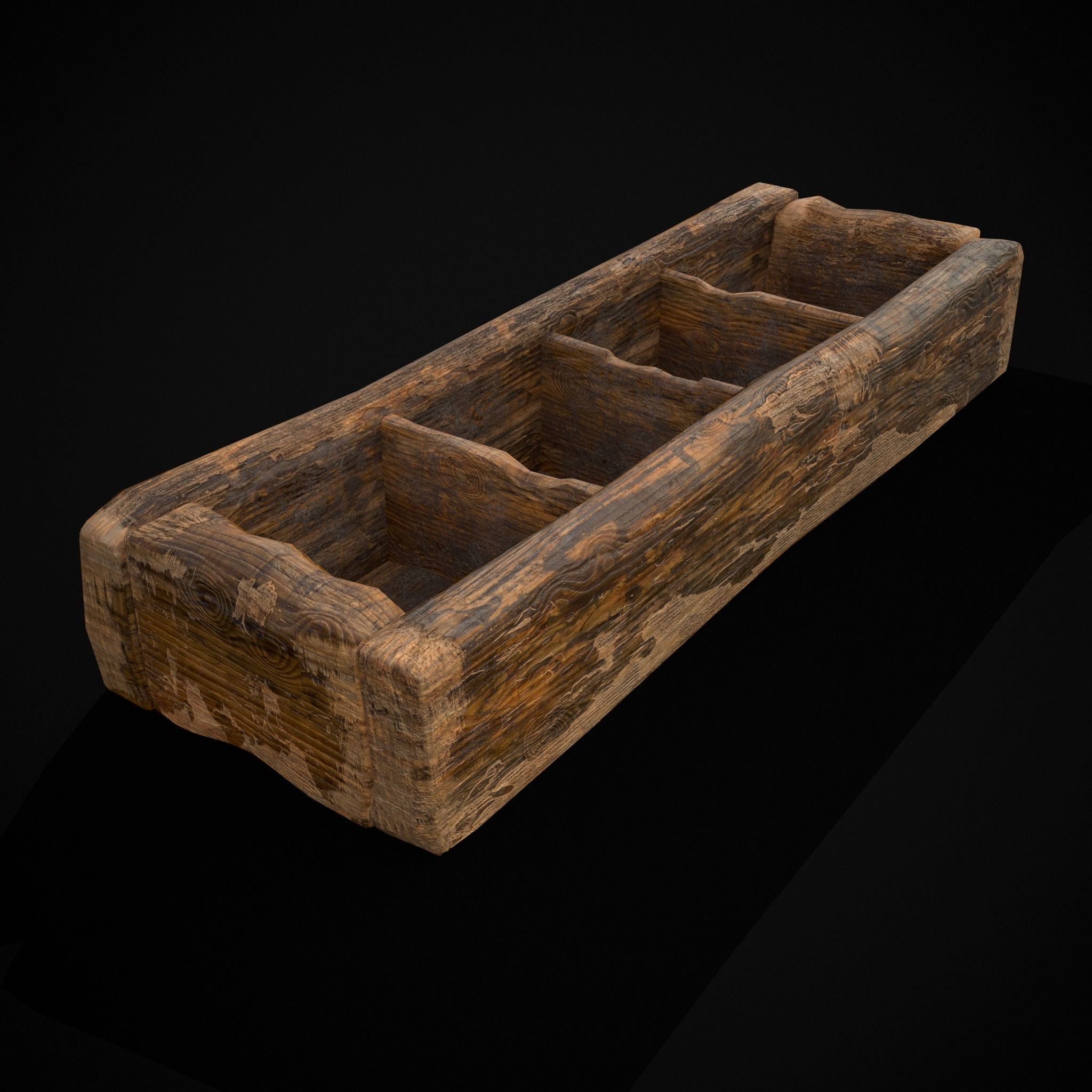 Medieval Wooden Food Separator  Low-poly 3D model_27