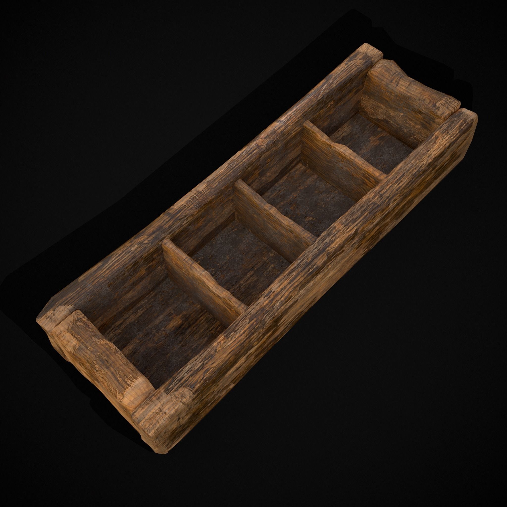 Medieval Wooden Food Separator  Low-poly 3D model_15