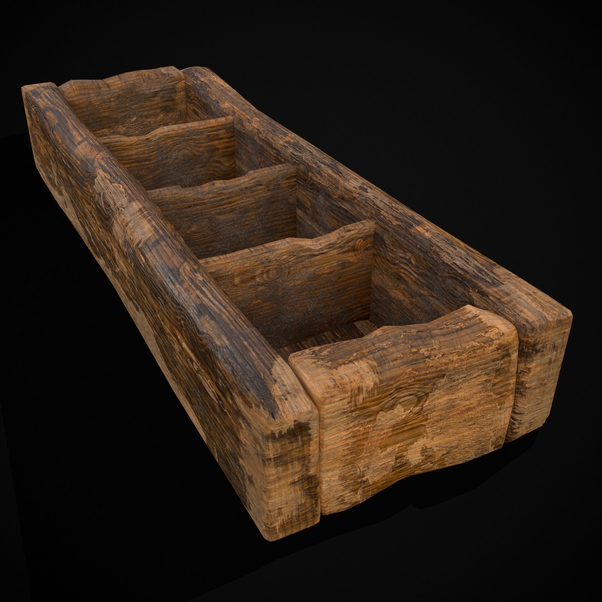 Medieval Wooden Food Separator  Low-poly 3D model_11
