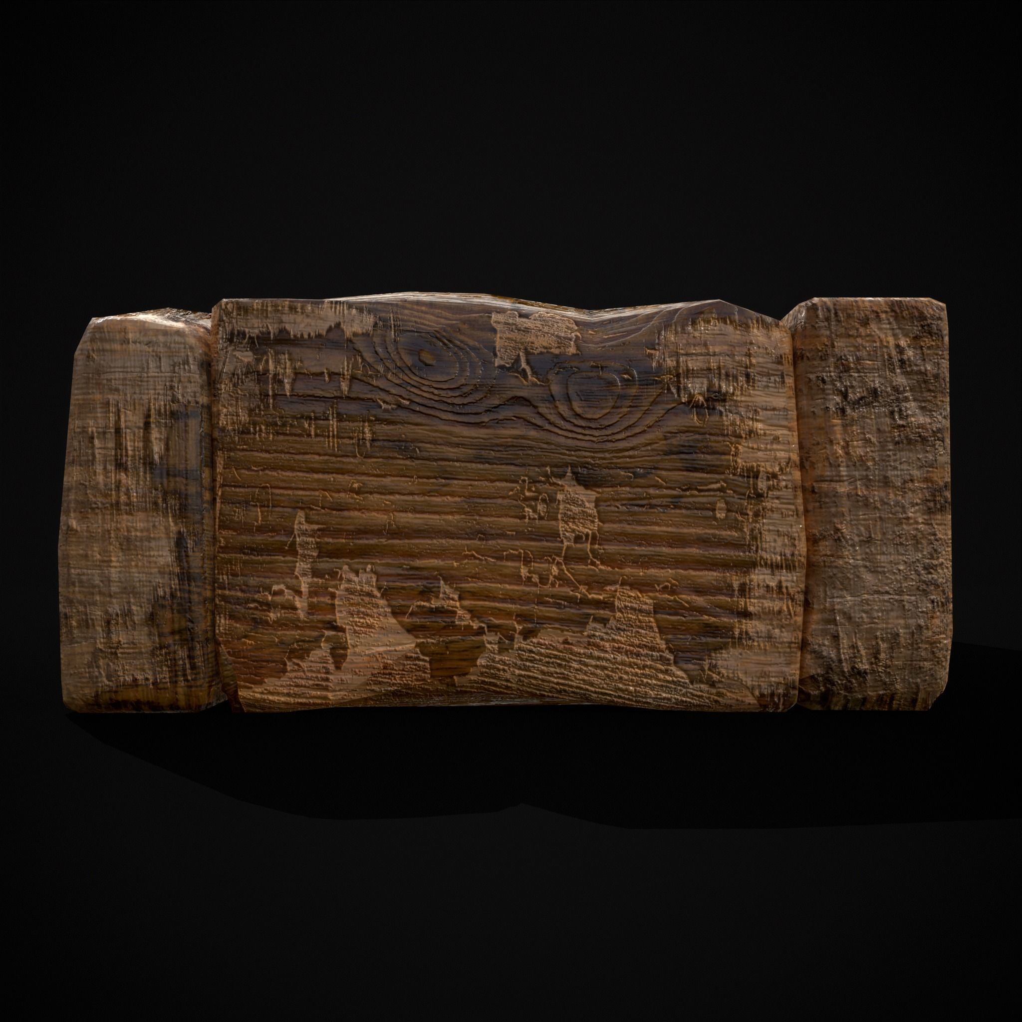 Medieval Wooden Food Separator  Low-poly 3D model_19