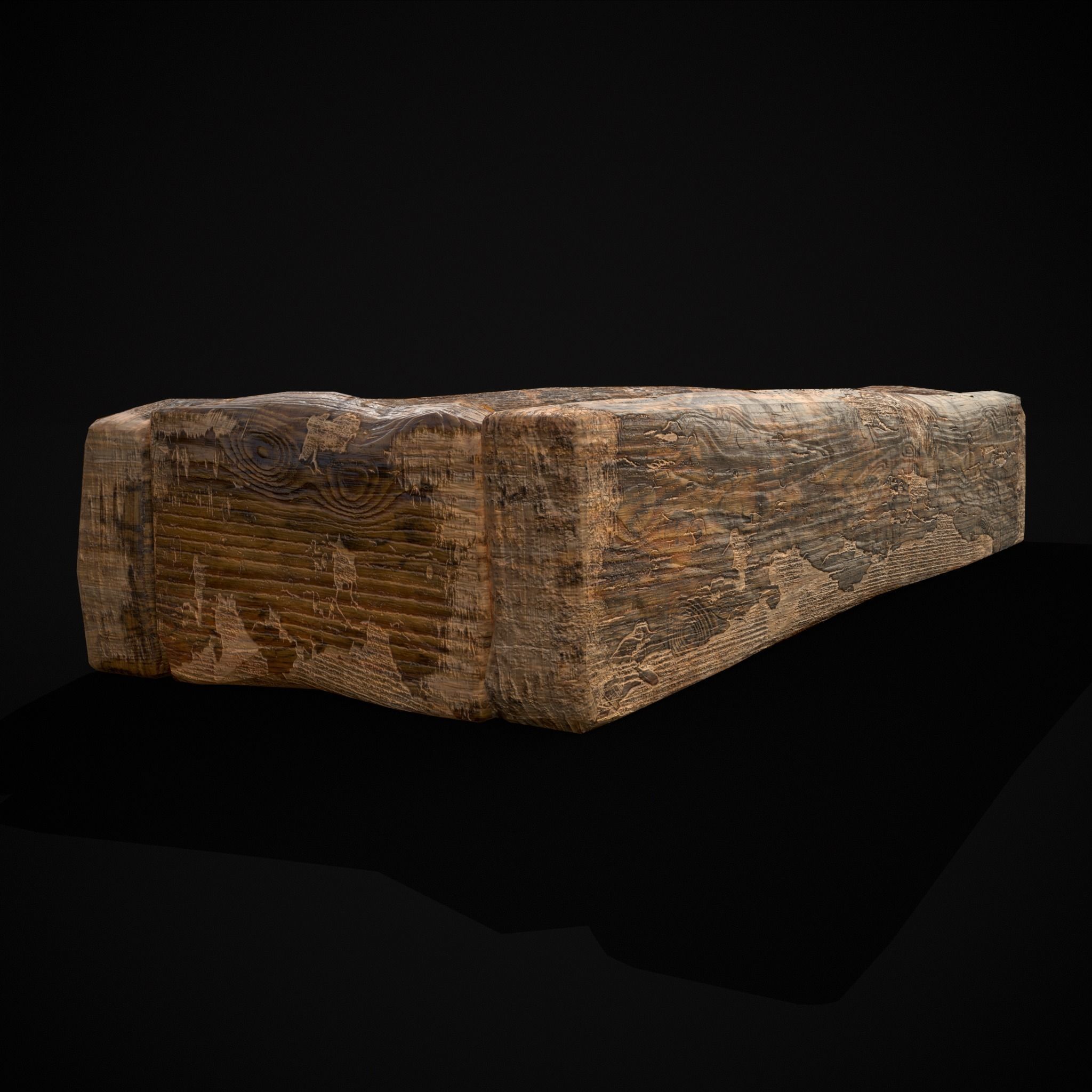 Medieval Wooden Food Separator  Low-poly 3D model_5