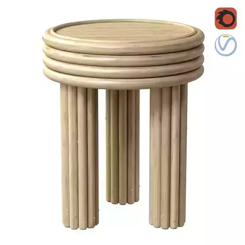  Bamboo Round Claude Side Table 3D model