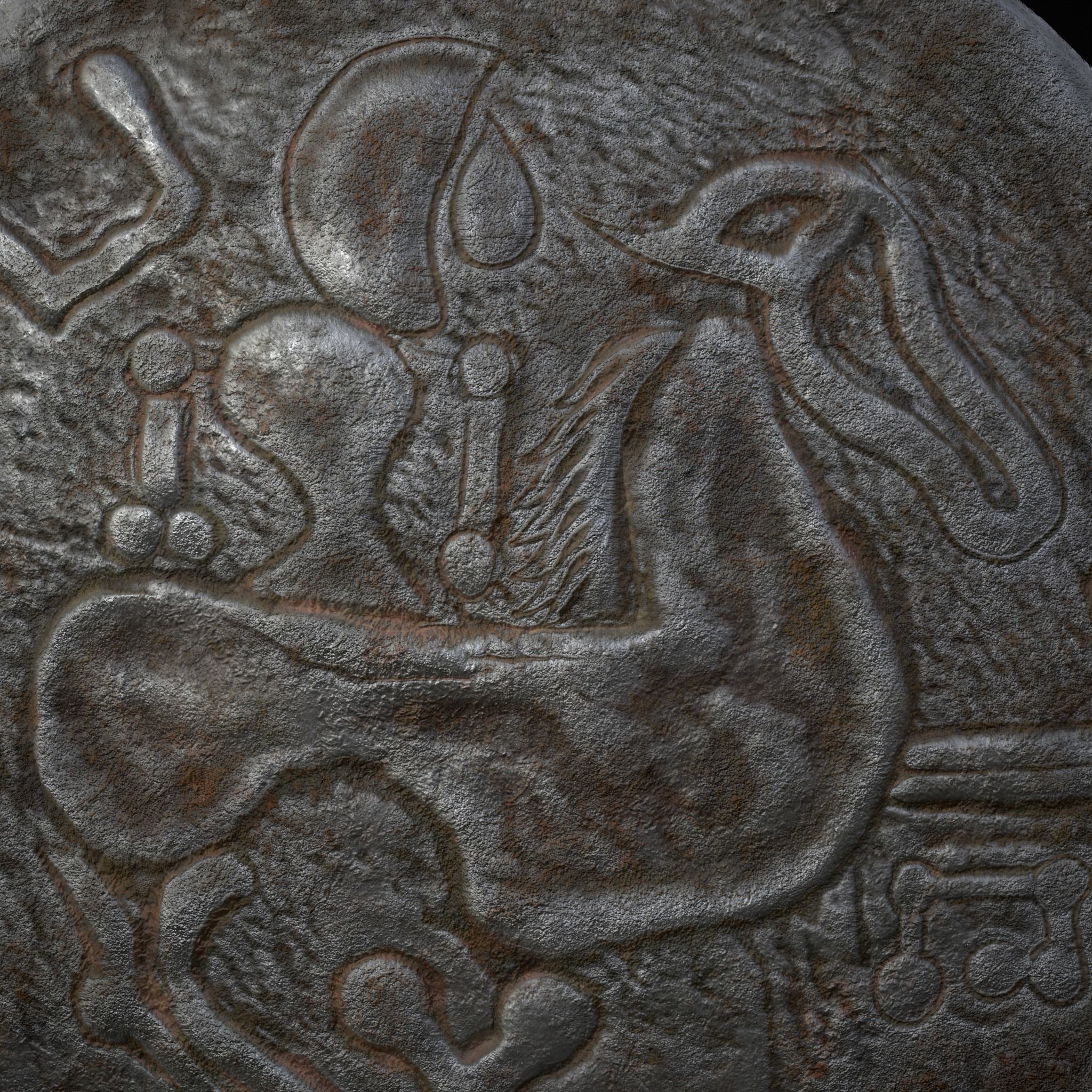 Medieval Engraved Horse Coin  Low-poly 3D model_11