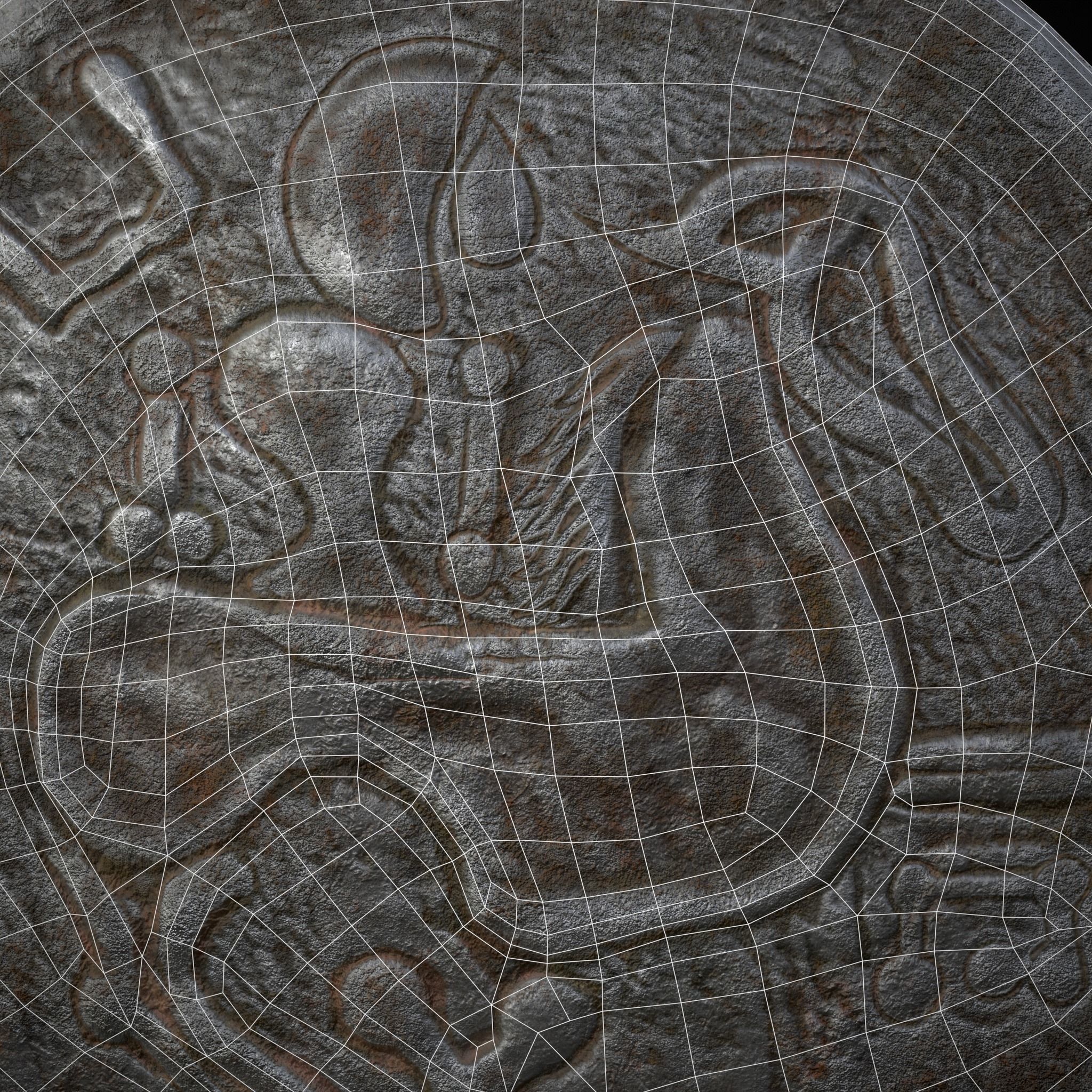 Medieval Engraved Horse Coin  Low-poly 3D model_12