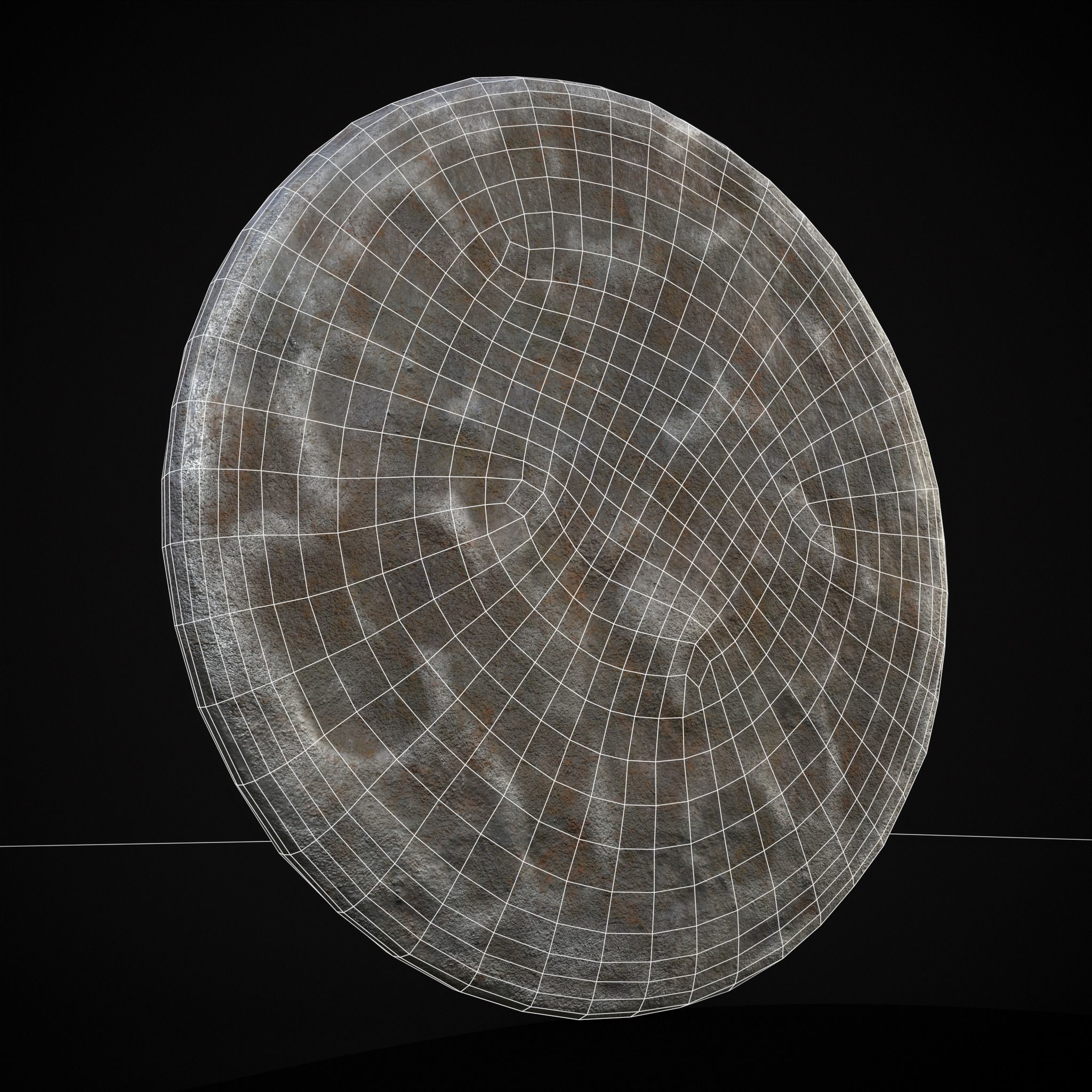 Medieval Engraved Horse Coin  Low-poly 3D model_6