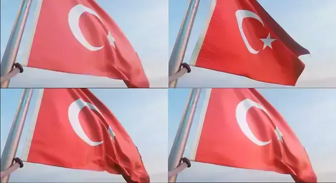 Animated Flag with 4 fabric types