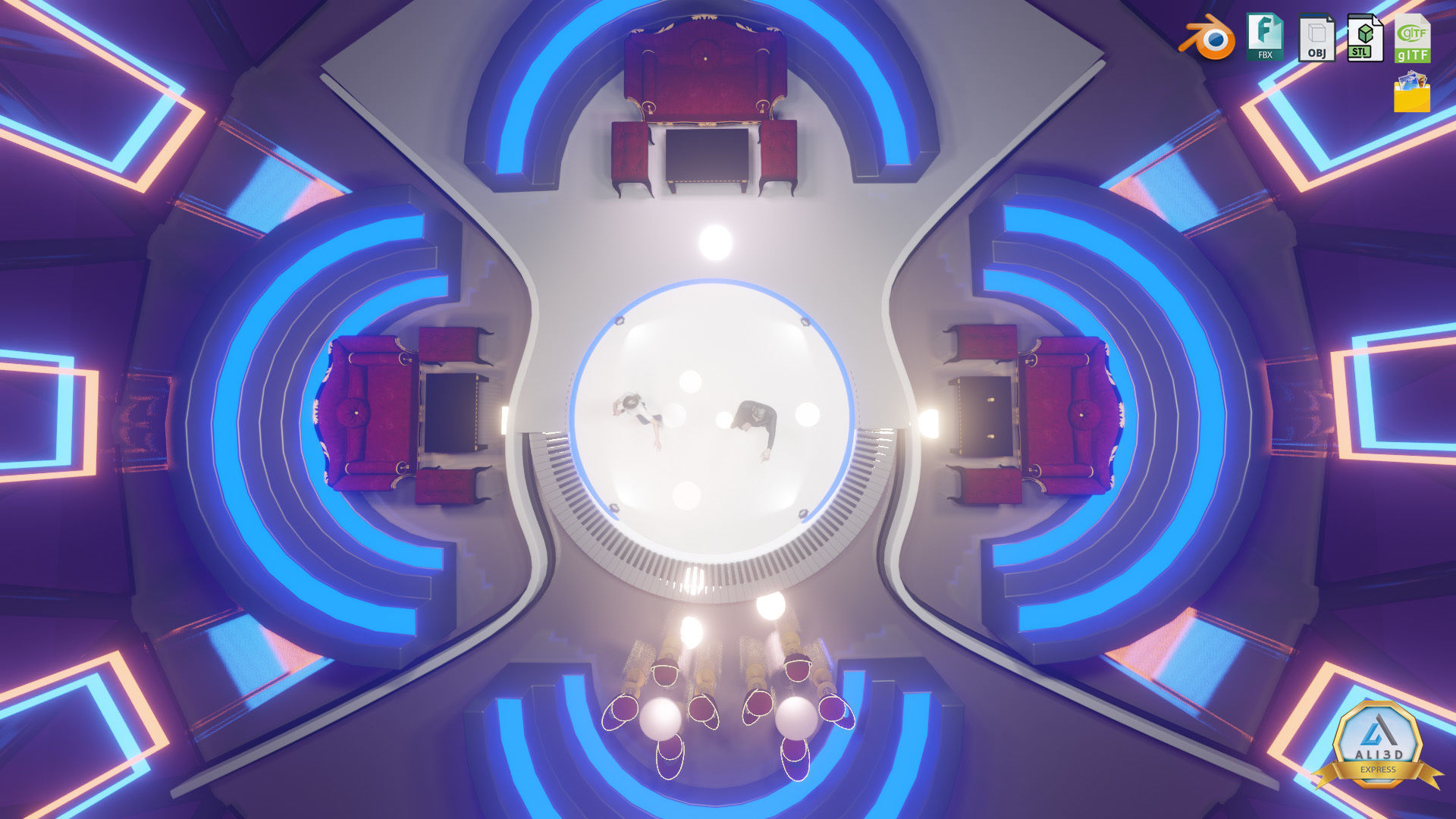 Sci-fi Rooftop Private Nightclub and Entertainment venue 3D model_10