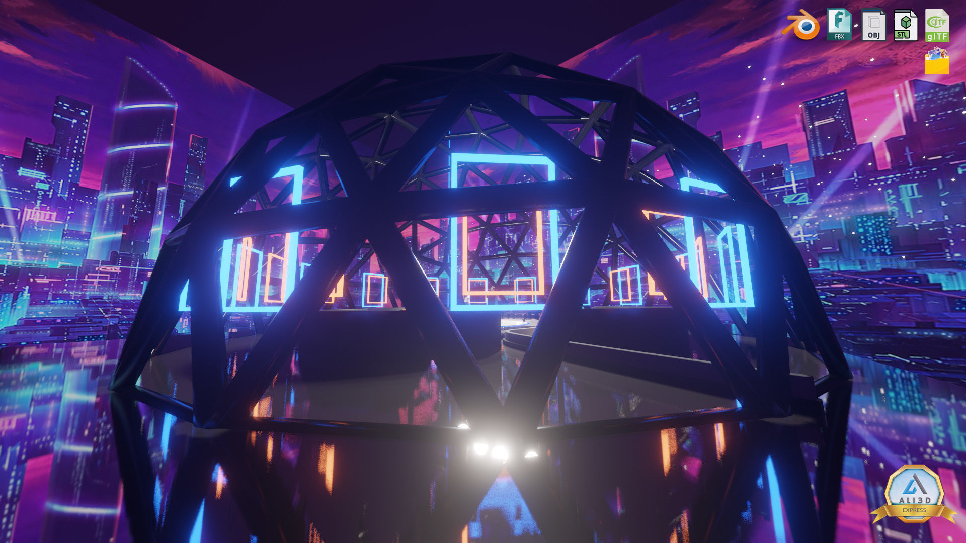 Sci-fi Rooftop Private Nightclub and Entertainment venue 3D model_5