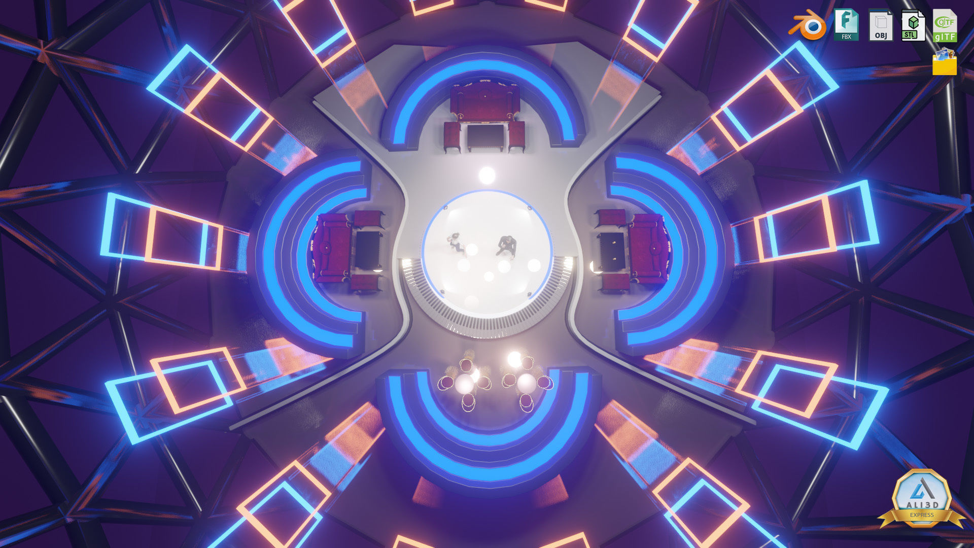 Sci-fi Rooftop Private Nightclub and Entertainment venue 3D model_4