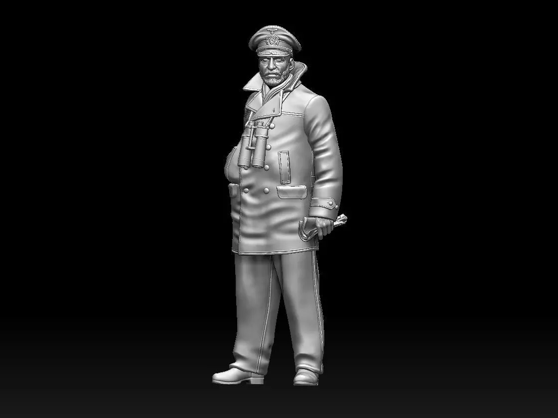 german officer u-boat 3D print model