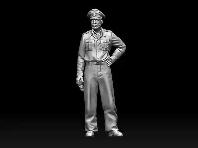 german officer u-boat 3D print model