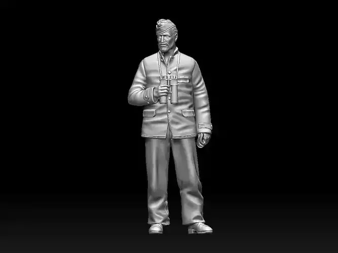 german officer u-boat 3D print model
