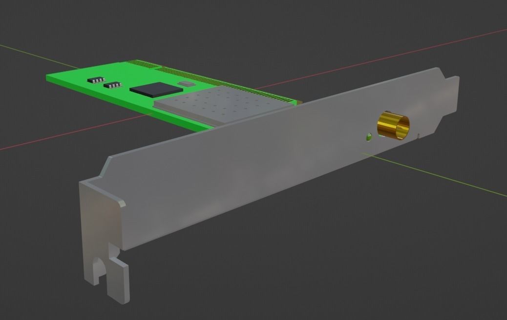 PCI WiFi card  Free 3D model_3