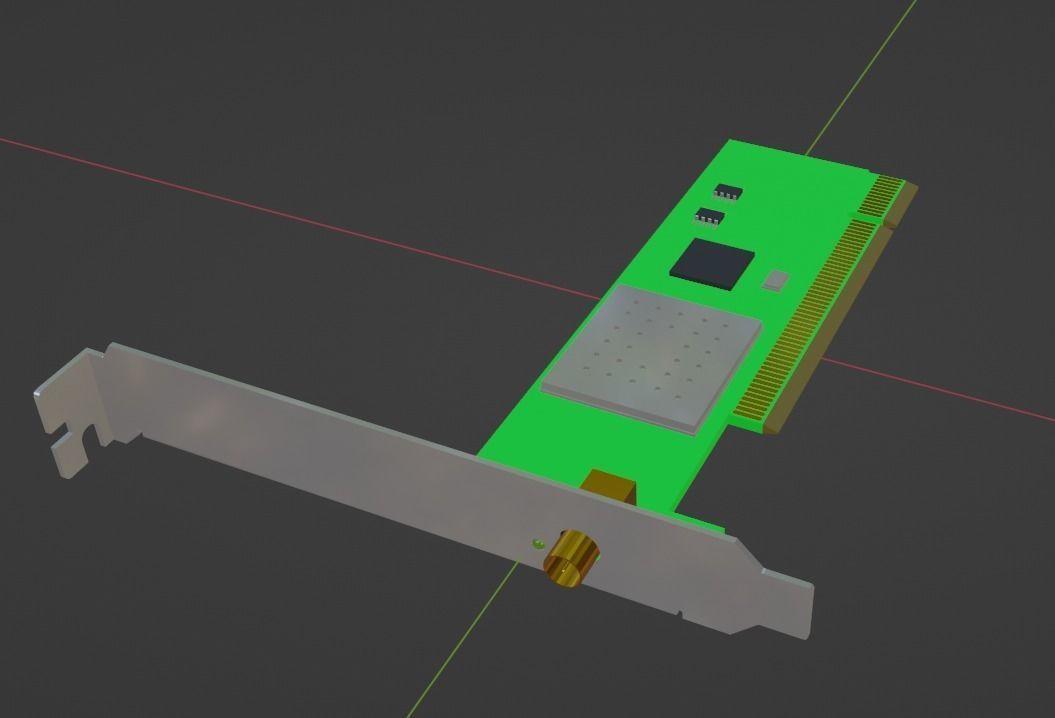 PCI WiFi card  Free 3D model_1