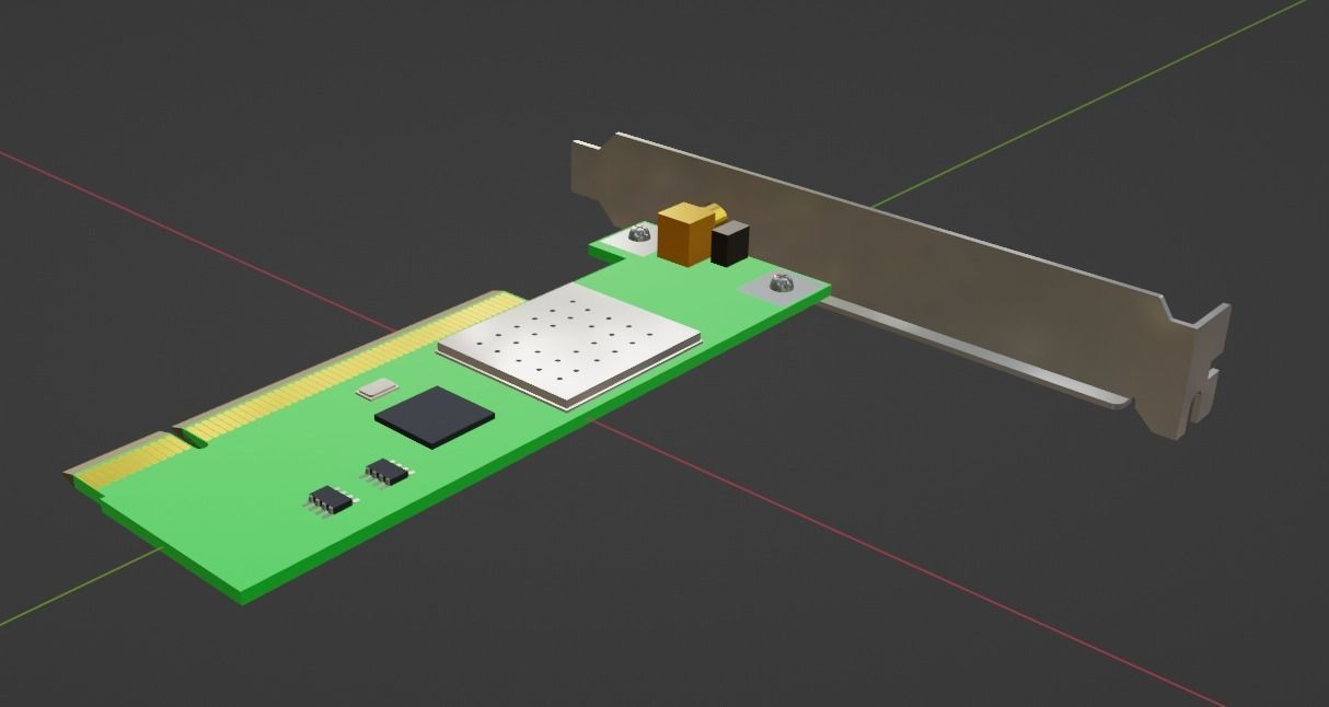 PCI WiFi card  Free 3D model_2