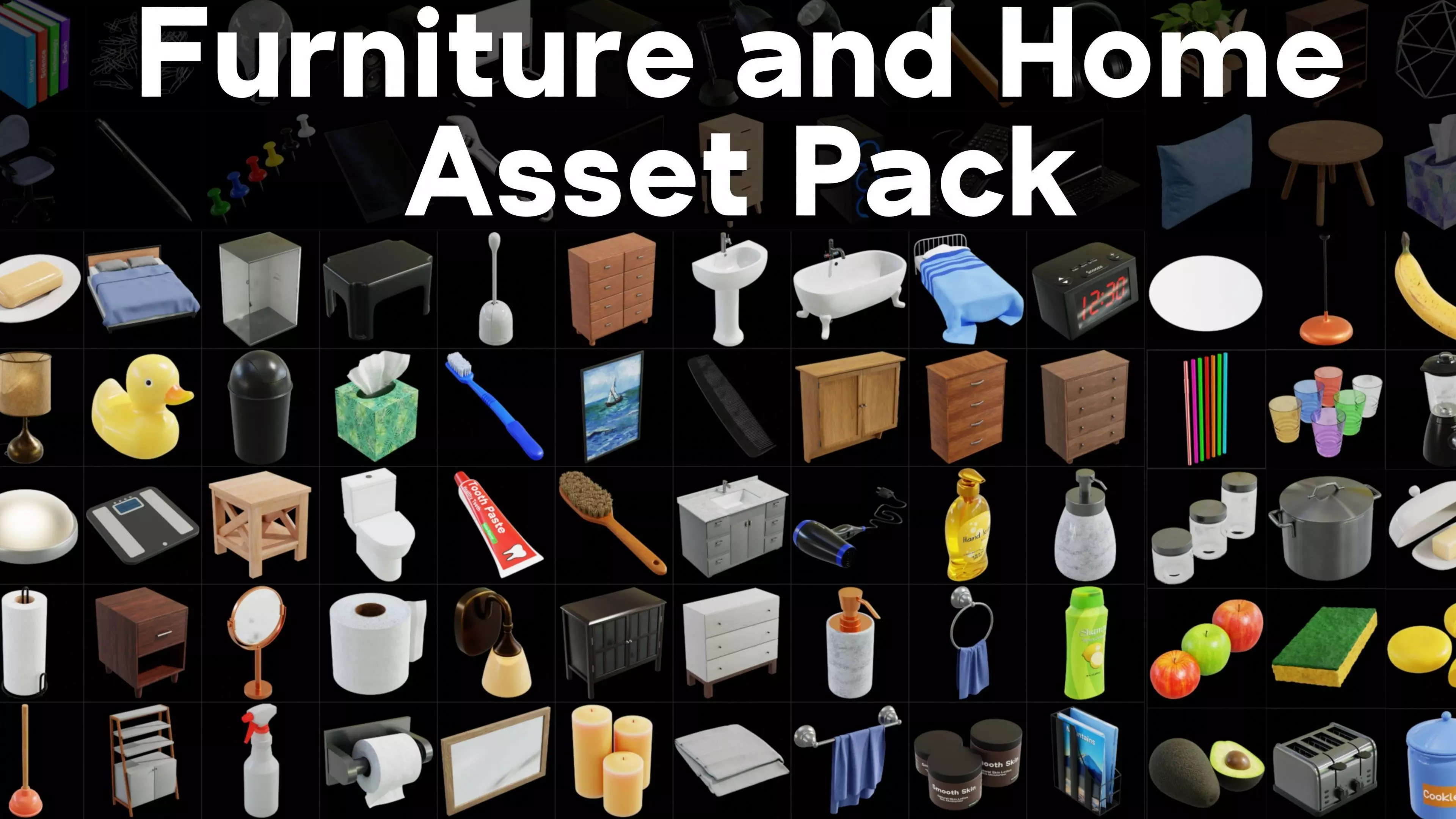 Furniture And Home Asset Pack - Blender 3D model_0