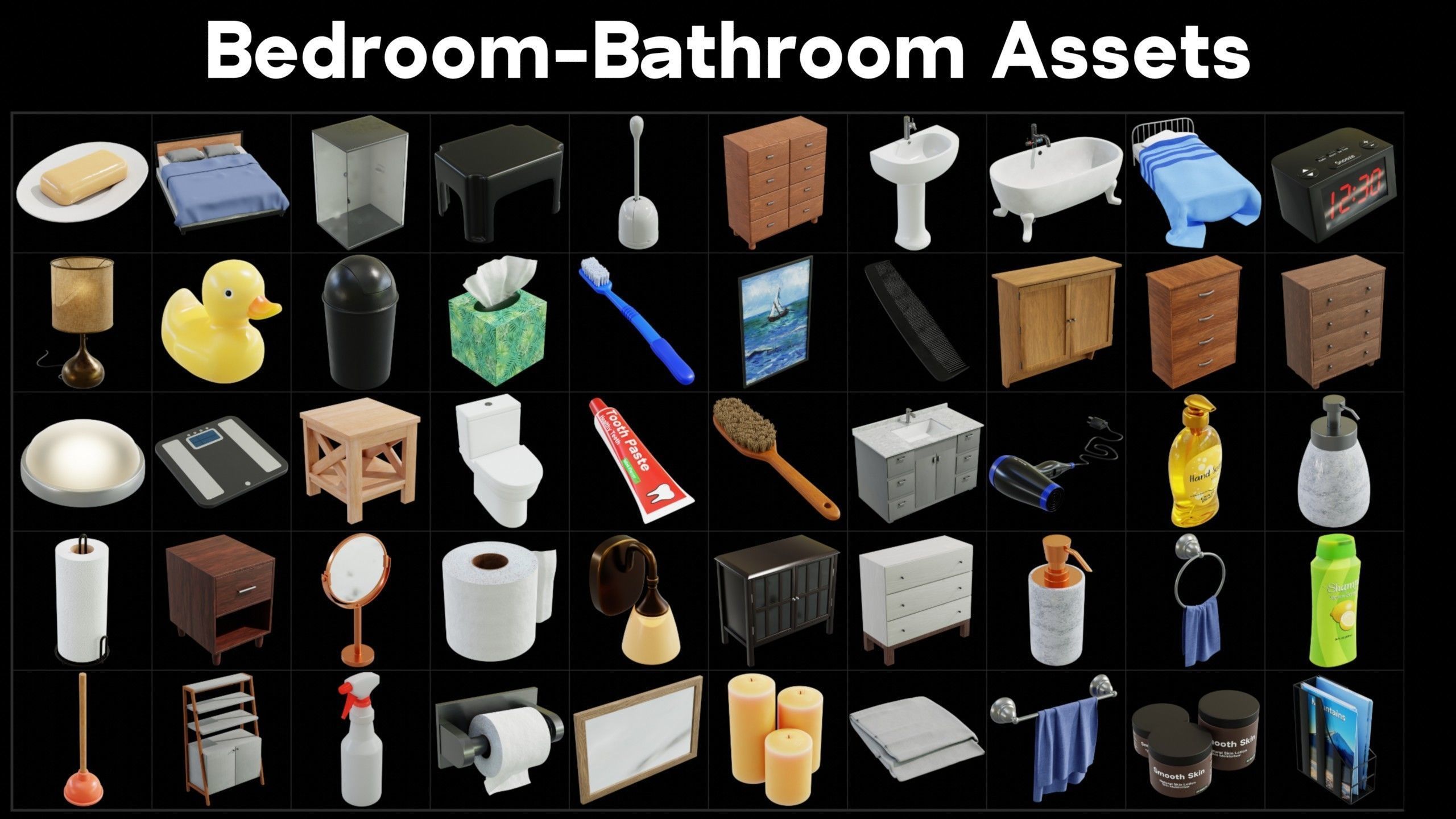 Furniture And Home Asset Pack - Blender 3D model_4