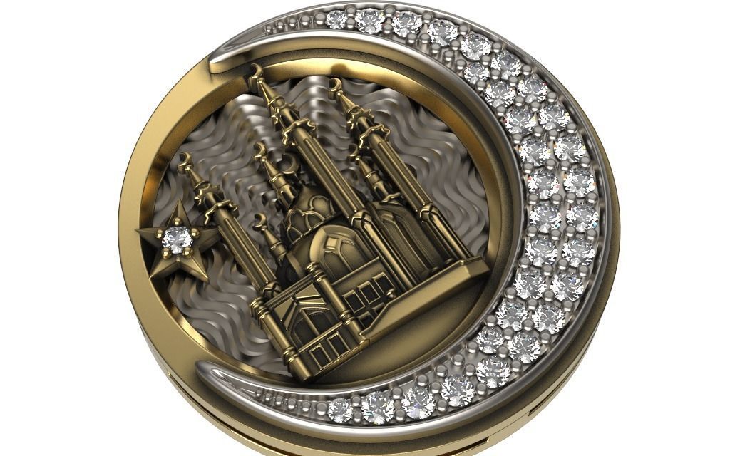 Diamond Mosque and Crescent  3D print model_2