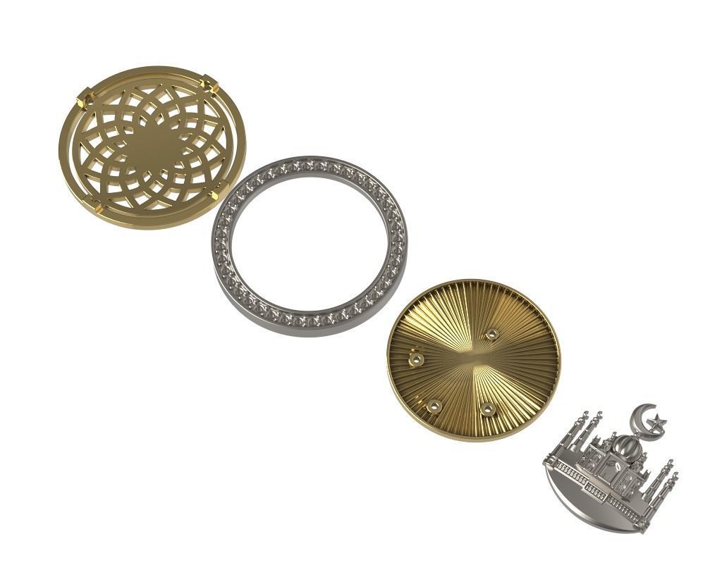 Diamond Mosque and Crescent  3D print model_13