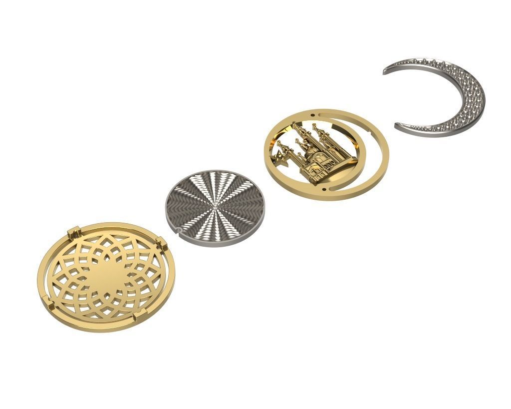 Diamond Mosque and Crescent  3D print model_12