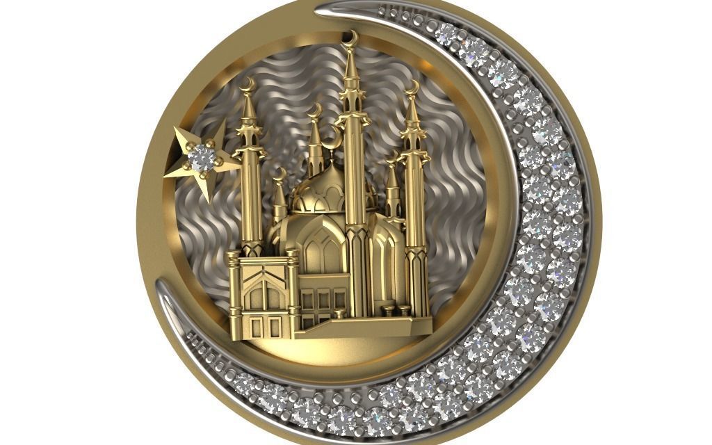 Diamond Mosque and Crescent  3D print model_5