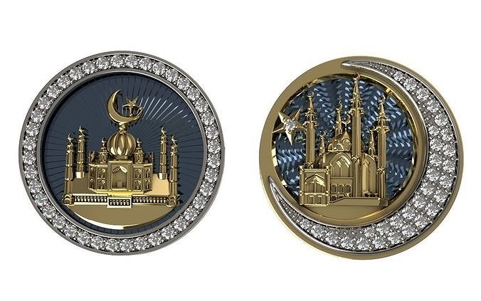 Diamond Mosque and Crescent  3D print model