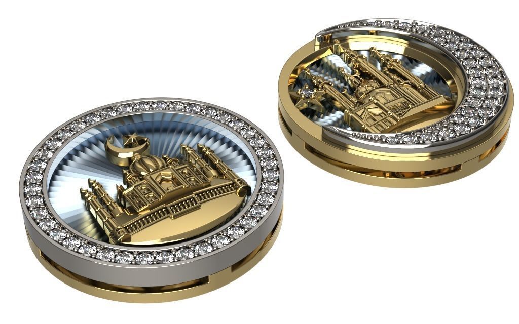 Diamond Mosque and Crescent  3D print model_1