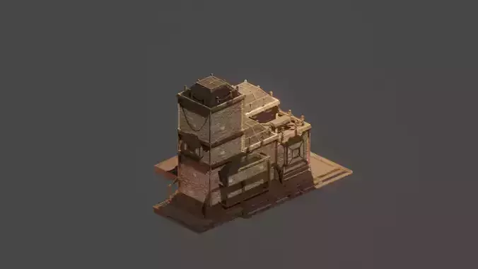 Medieval  House Town City Building Castle Tower Blender 15