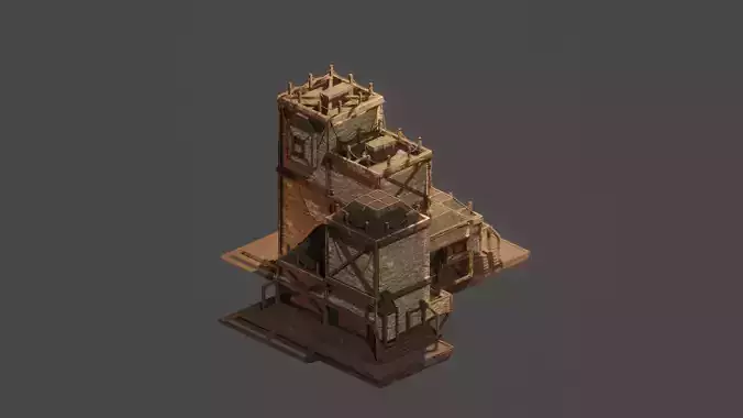 Medieval  House Town City Building Castle Tower Blender13