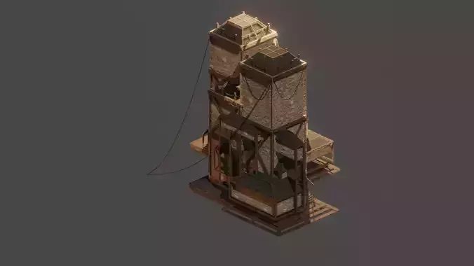 Medieval  House Town City Building Castle Tower Blender 11