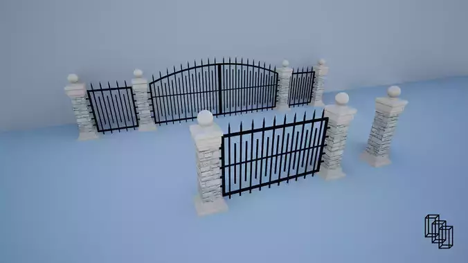 Custom Gate 3D model
