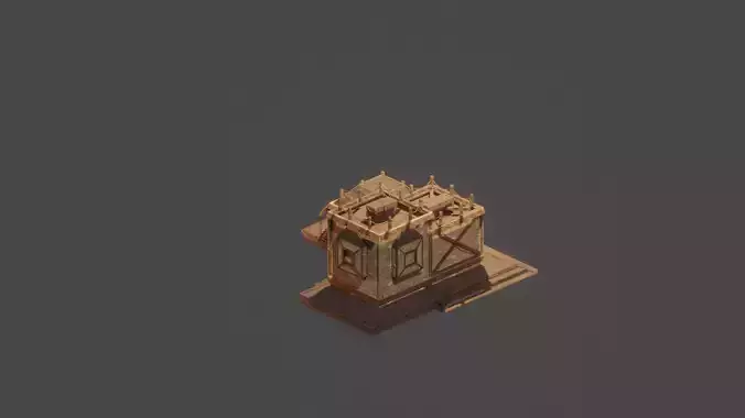Medieval  House Town City Building Castle Tower Blender04