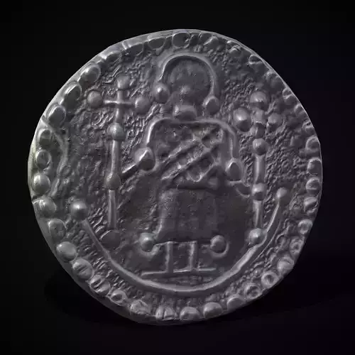 Medieval Engraved Man Coin 