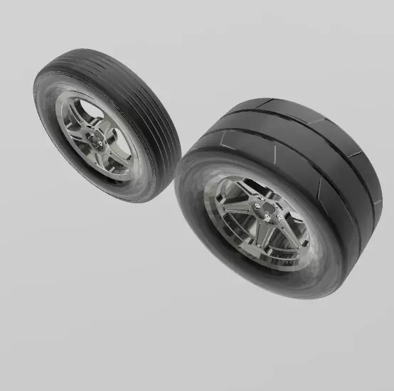 DODGE DEMON 18 FRONT AND REAR WHEEL WITH TIRES 3D print model