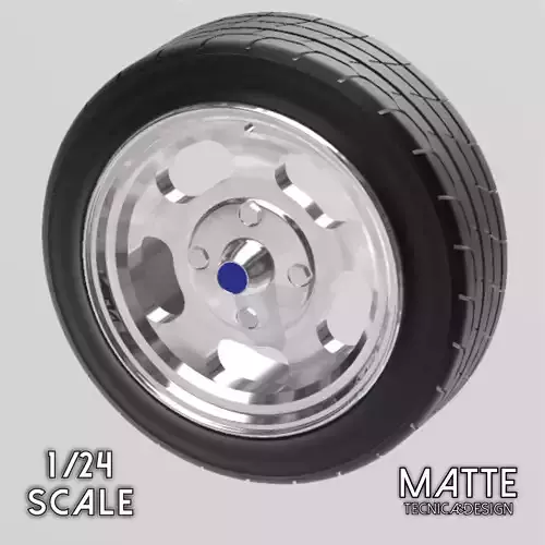VW EMPI STYLE DISH WHEEL AND TIRE FOR 1 24 SCALE AUTO