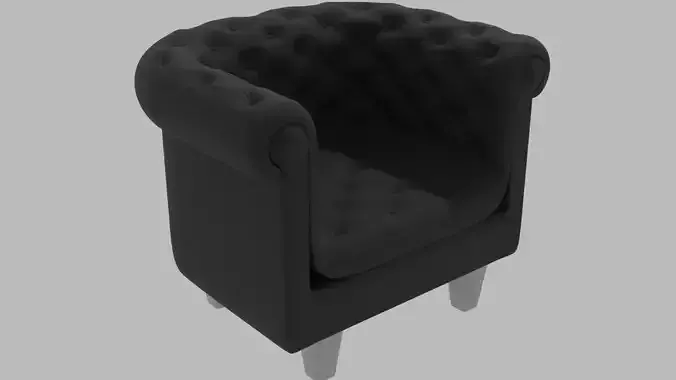 Fabric Chair Sofa Wood Chair  Couch Armchair Furniture 3D Model