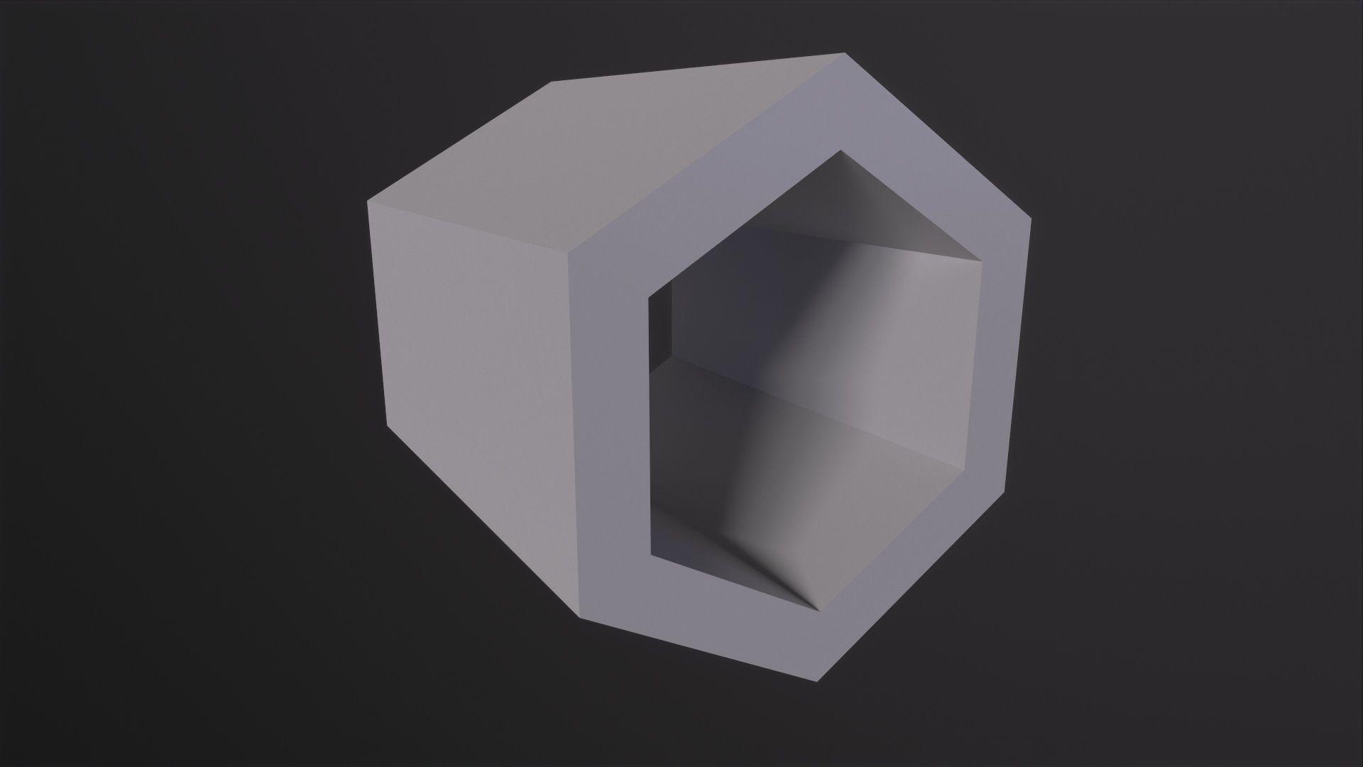 Hexagon Hollowed 3D Model Low-poly 3D model_5