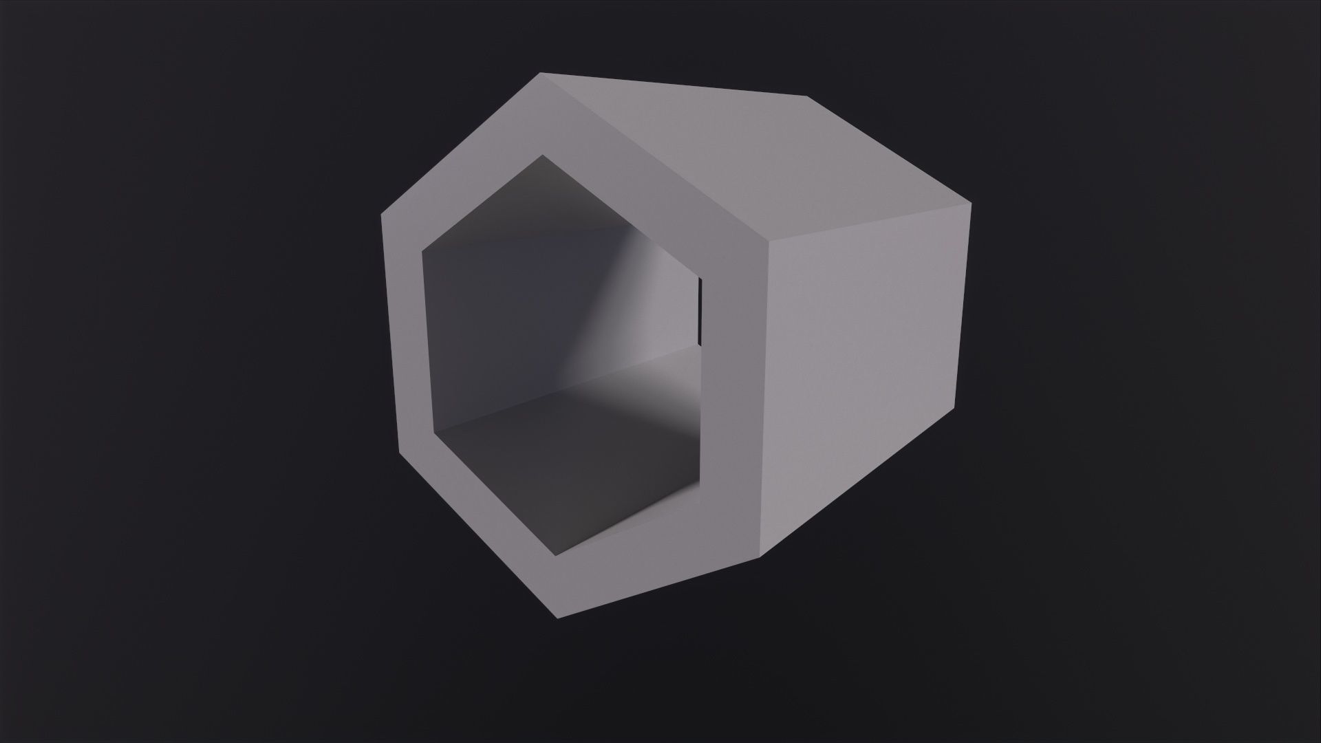 Hexagon Hollowed 3D Model Low-poly 3D model_3