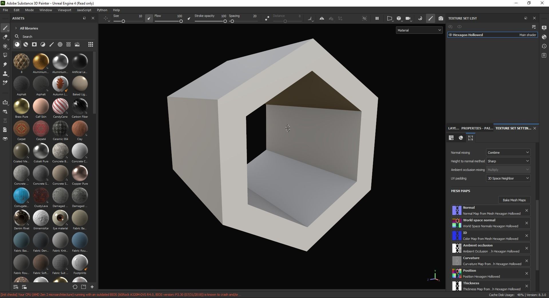 Hexagon Hollowed 3D Model Low-poly 3D model_6