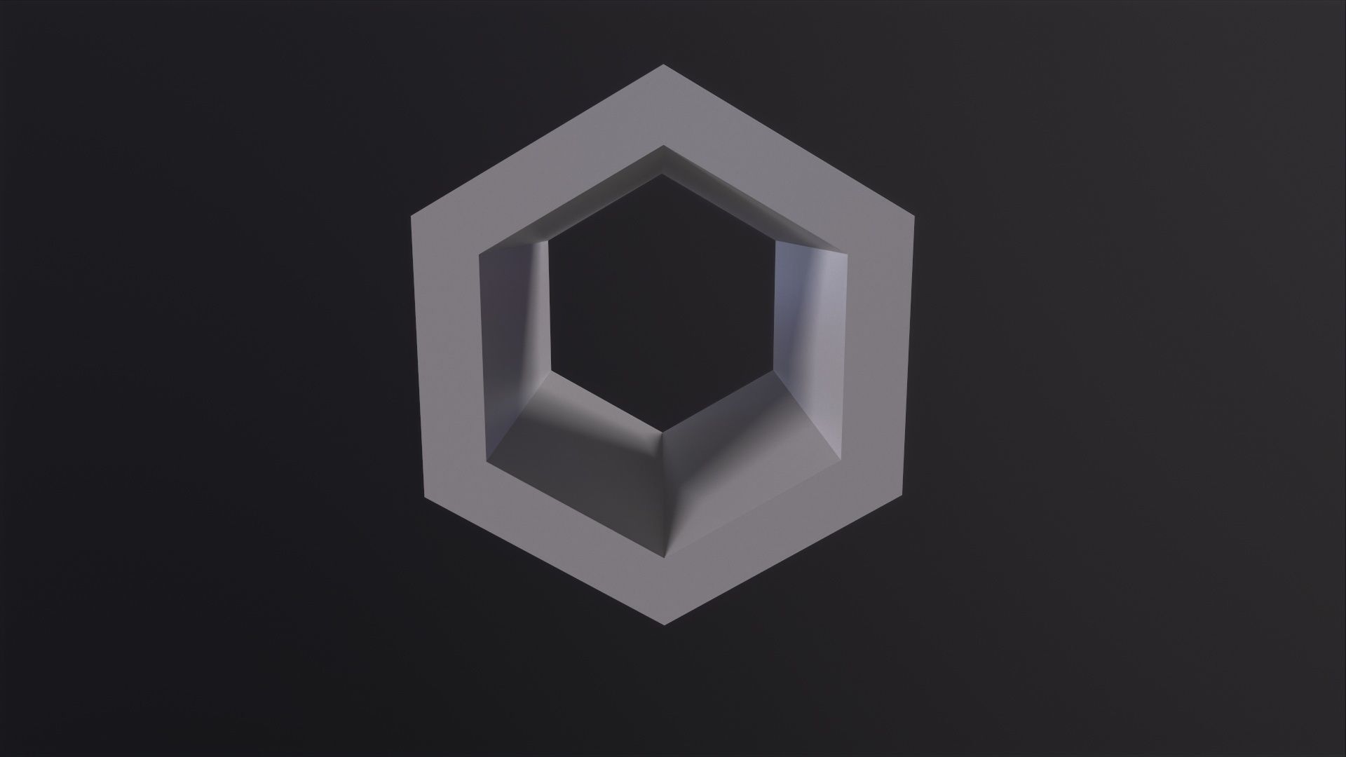 Hexagon Hollowed 3D Model Low-poly 3D model_2