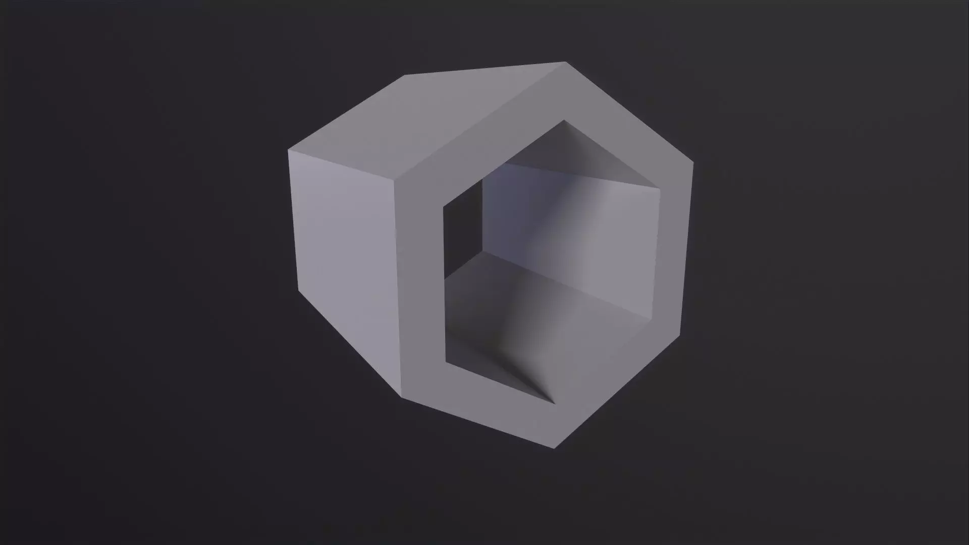 Hexagon Hollowed 3D Model Low-poly 3D model_0