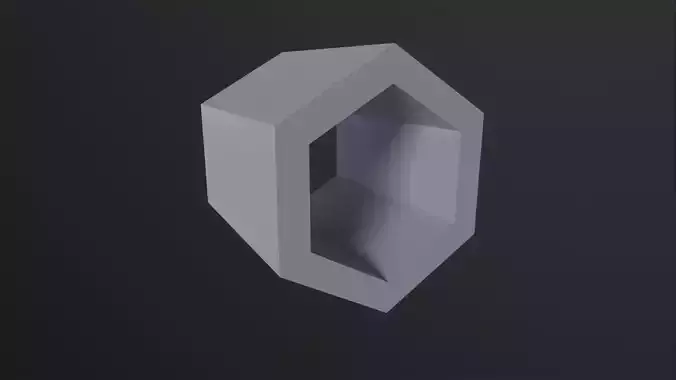 Hexagon Hollowed 3D Model Low-poly 3D model Hexagon Hollowed 3D Model Low-poly 3D model