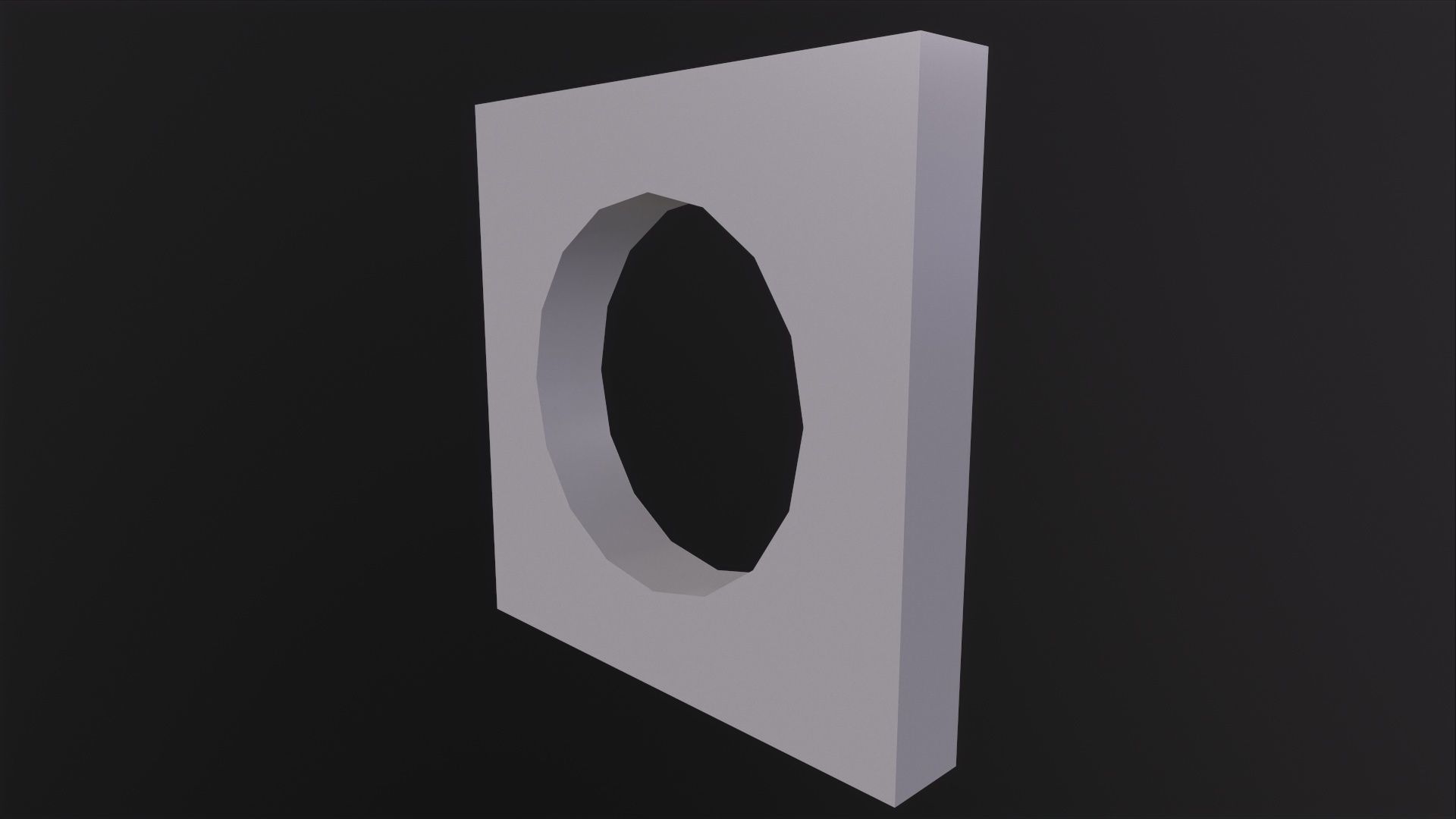 Round hole in square 3D Model Low-poly 3D model_4