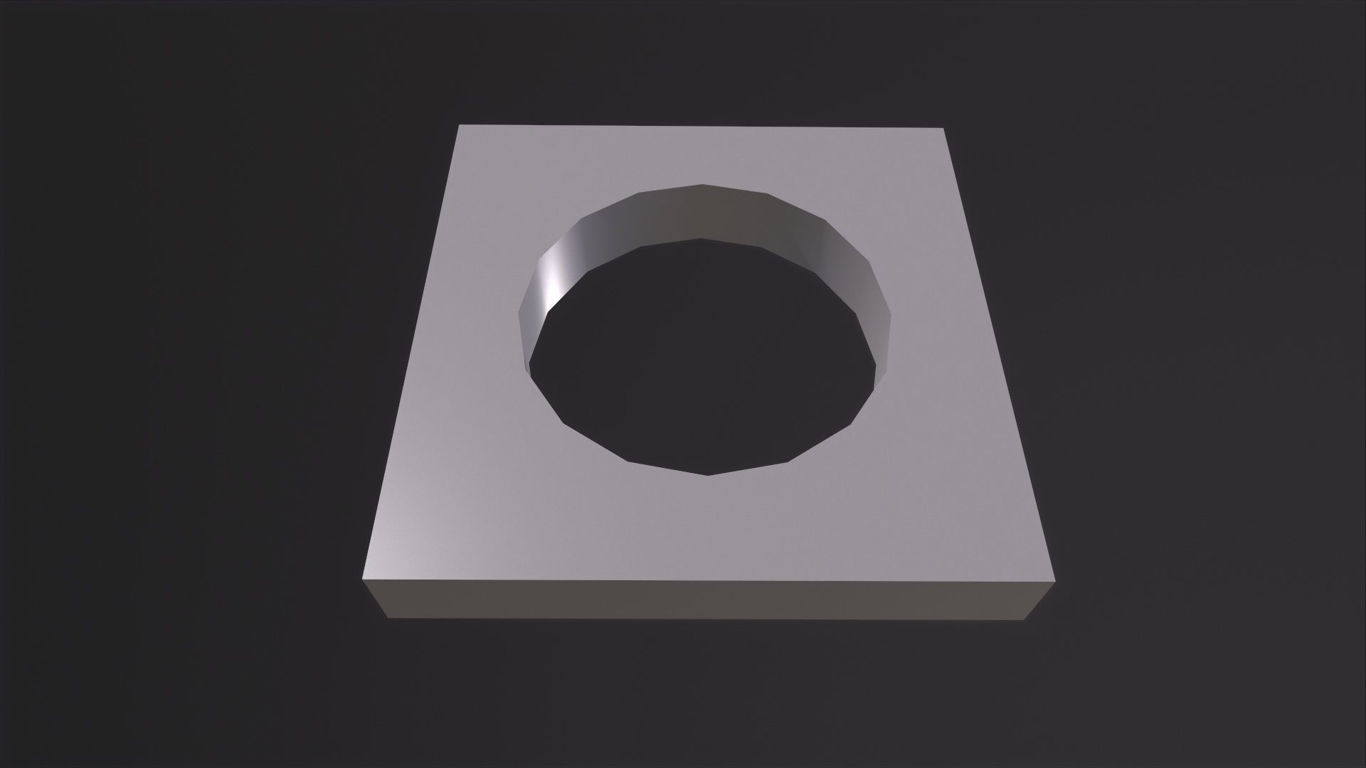 Round hole in square 3D Model Low-poly 3D model_5