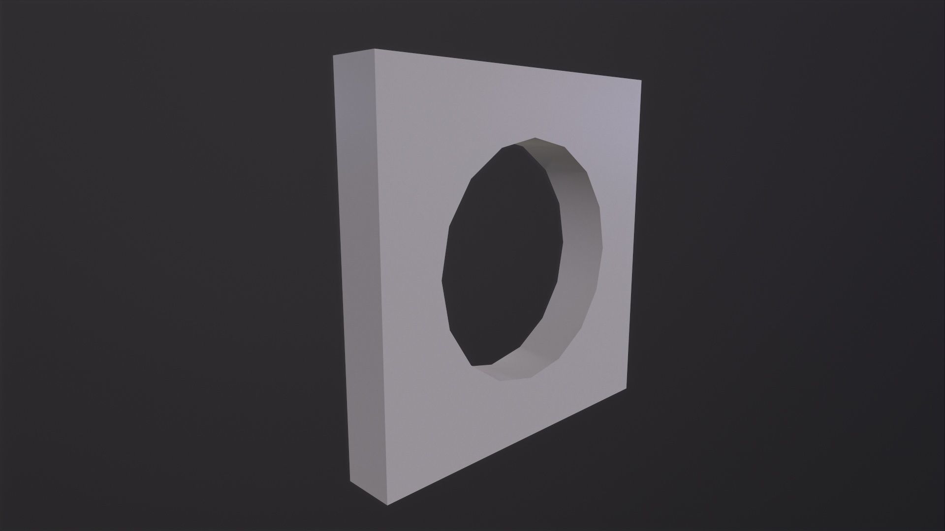 Round hole in square 3D Model Low-poly 3D model_3