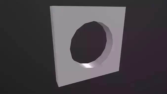 Round hole in square 3D Model Low-poly 3D model Round hole in square 3D Model Low-poly 3D model