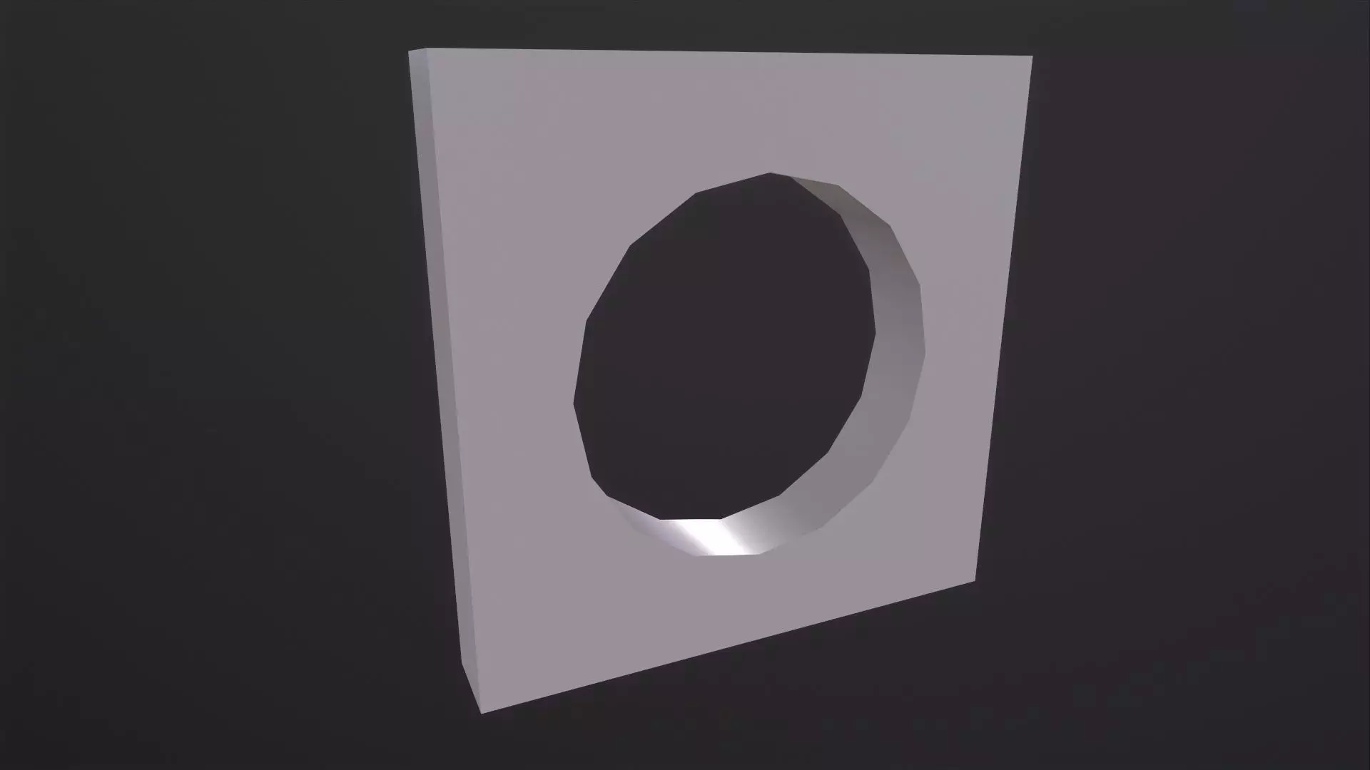 Round hole in square 3D Model Low-poly 3D model_0