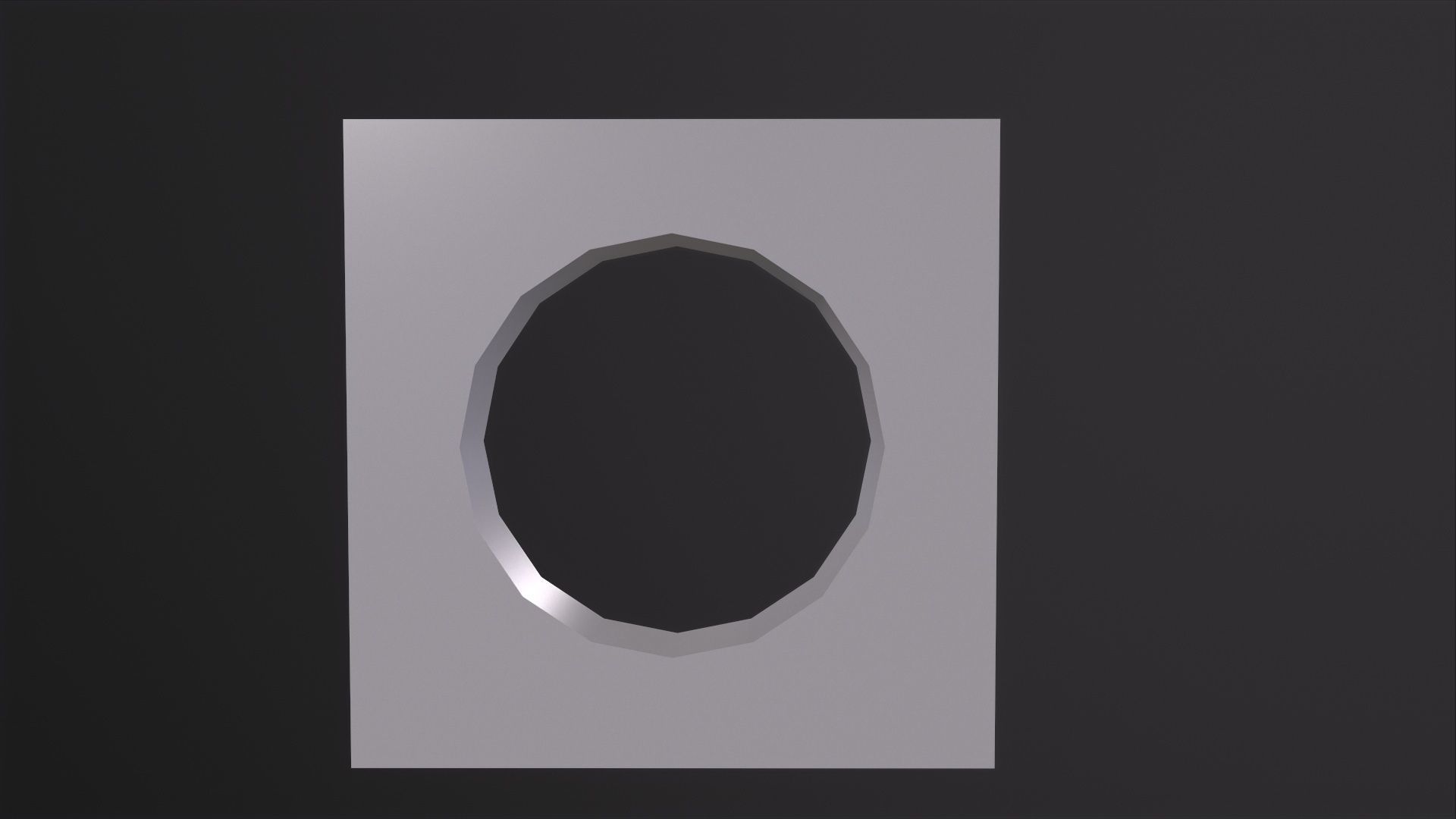 Round hole in square 3D Model Low-poly 3D model_2