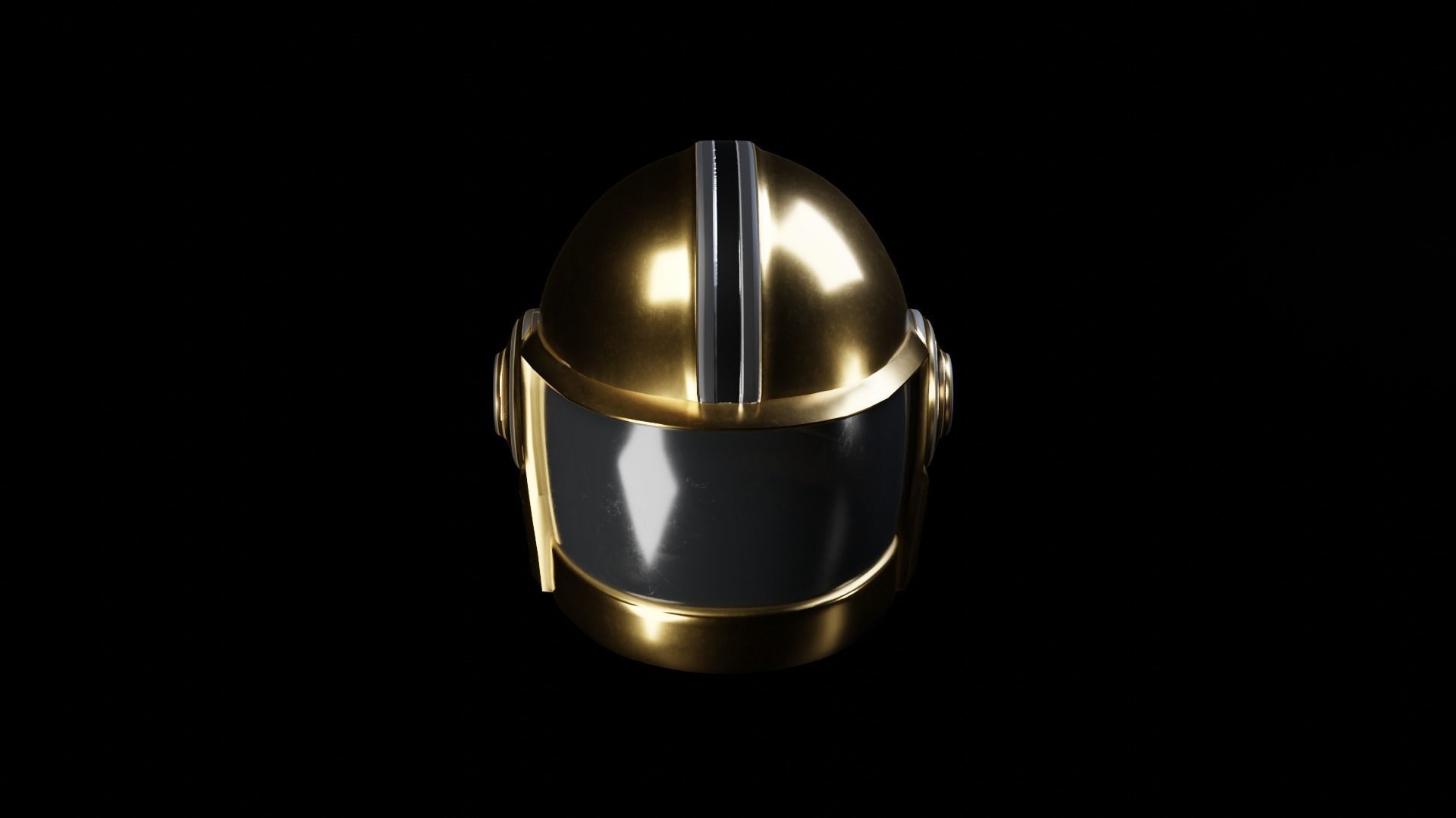 Daft Punk Style Helmet Low-poly 3D model_3